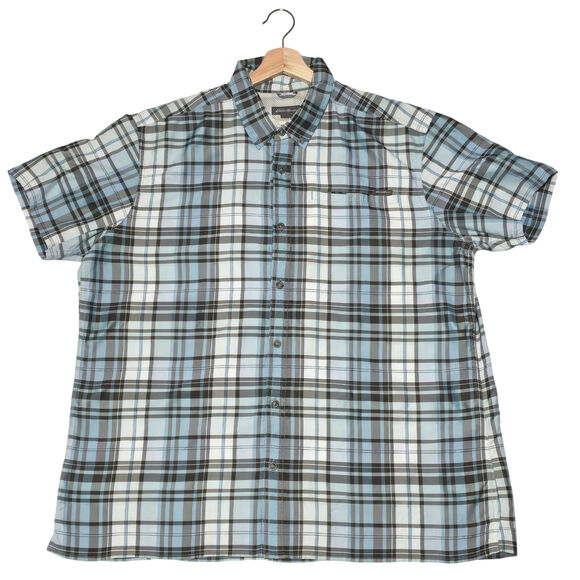 Eddie Bauer Short Sleeve Blue Button Down Outdoor Shirt Size XL - Picture 1 of 7